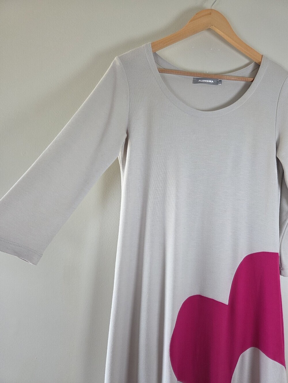 Alembika Midi Boho Gray Dress Size M Hippie Casual Oversized Chic Modern - Picture 6 of 15